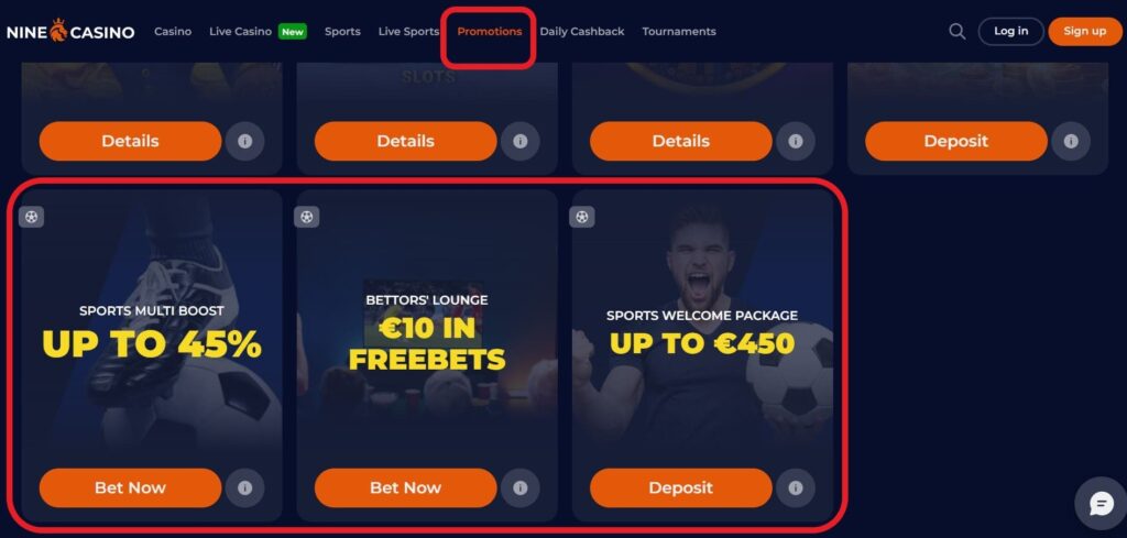 Nine Casino Betting Promotion