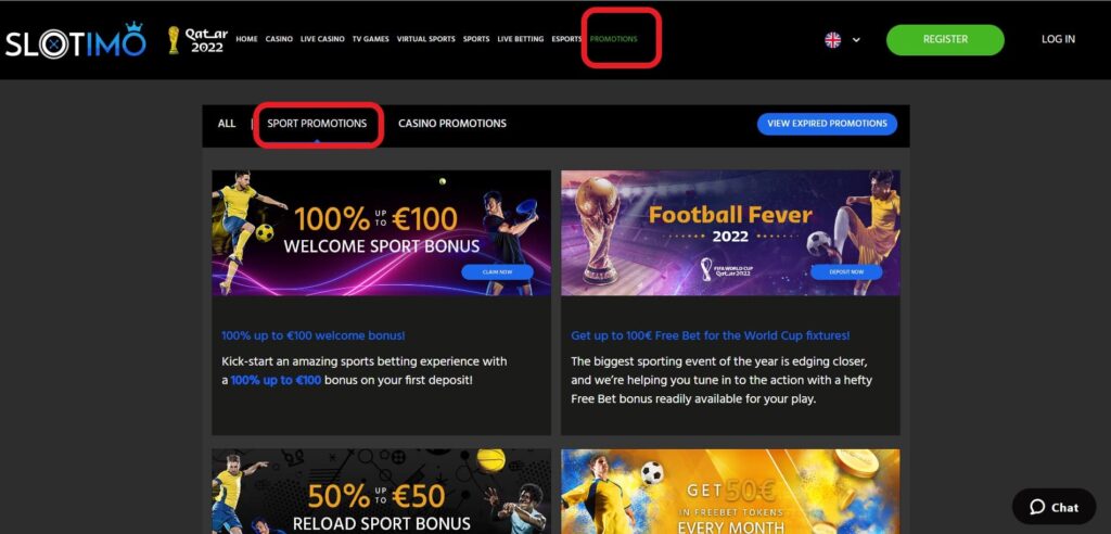 Slotimo Bookmaker Promotion